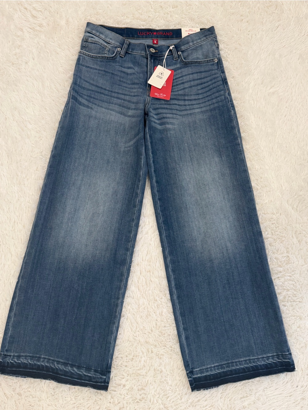 Lucky Brand Wide Leg Jeans in Medium Blue Fade women’s 6/28